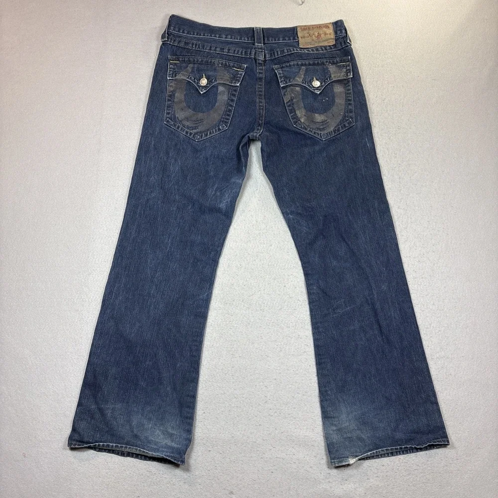 True Religion Men's Billy Bootcut with Flap Pockets Dark Wash Size 36 x33‎